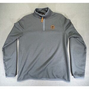 Timberland‎ Men's 1/4 Zip Medium Fleece Grey Jacket Pullover Shirt Long Sleeve